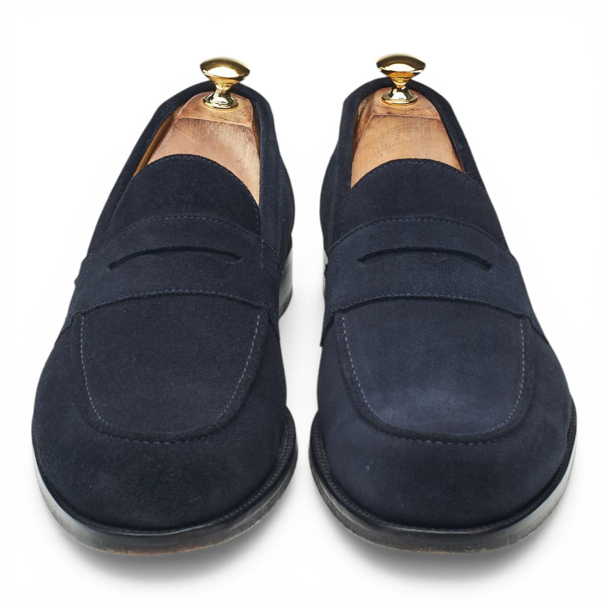 'Avon' Navy Blue Suede Loafers UK 11.5
