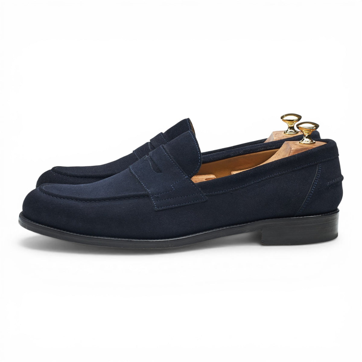 'Avon' Navy Blue Suede Loafers UK 11.5