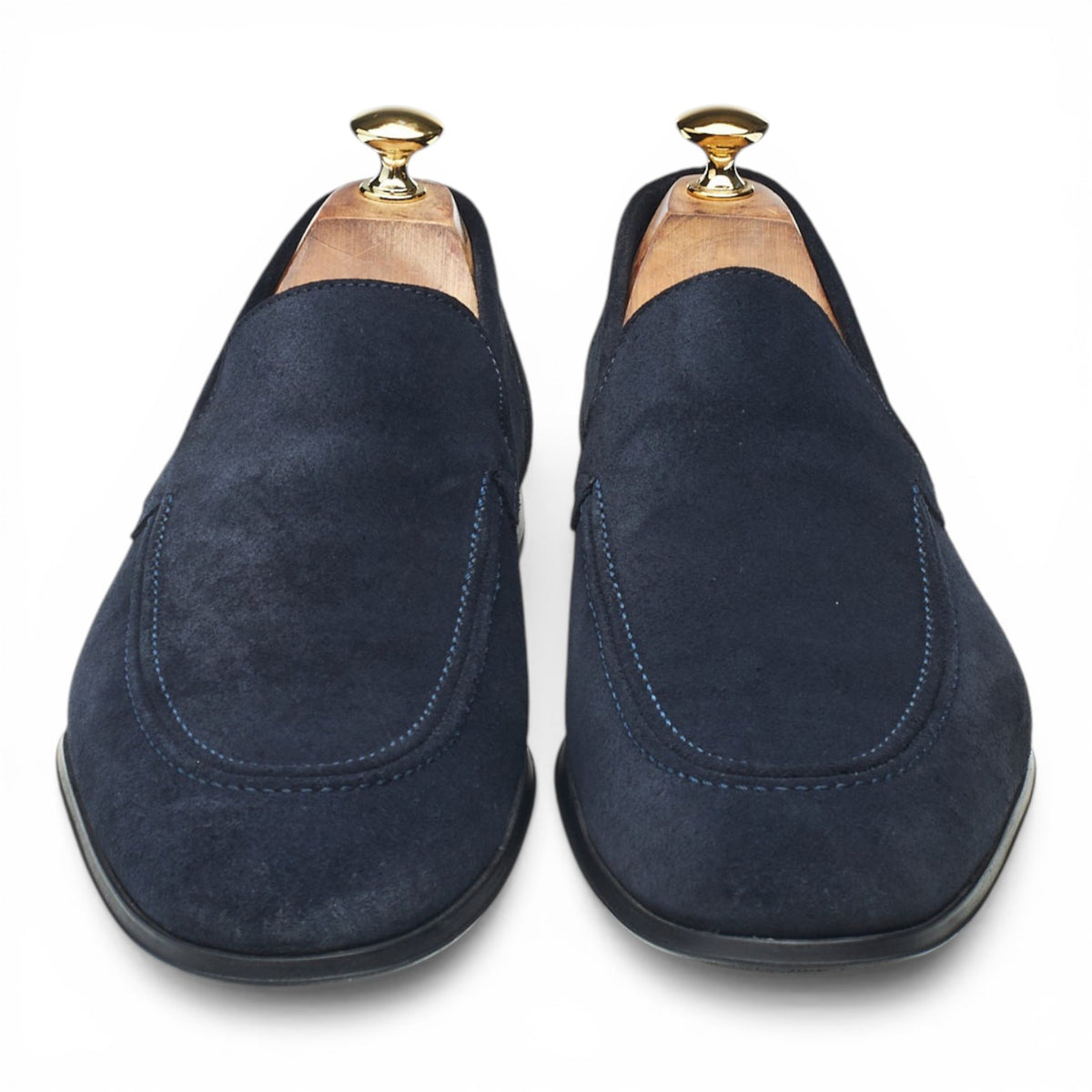 Navy Blue Suede Slip On Loafers UK 11.5