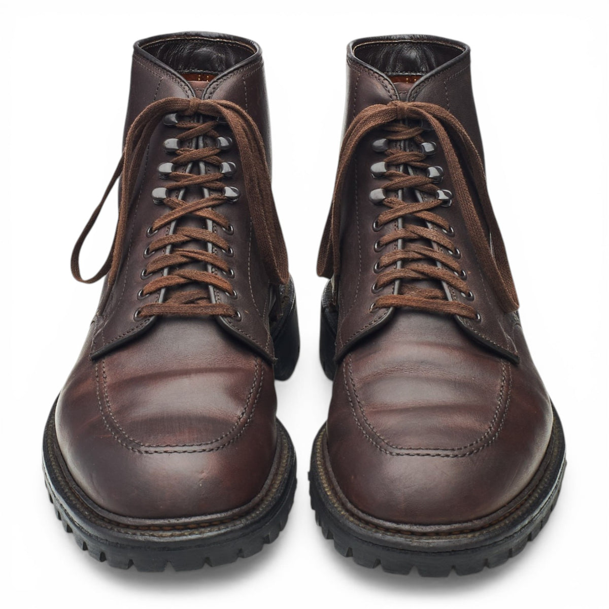 '404' Dark Brown Leather Moc Toe Boots UK 7 US 8 D