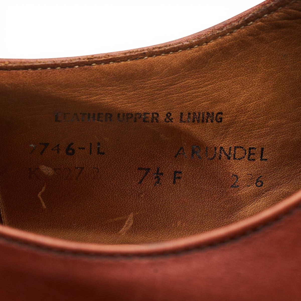 'Arundel' Tan Brown Leather Oxford UK 7.5 F