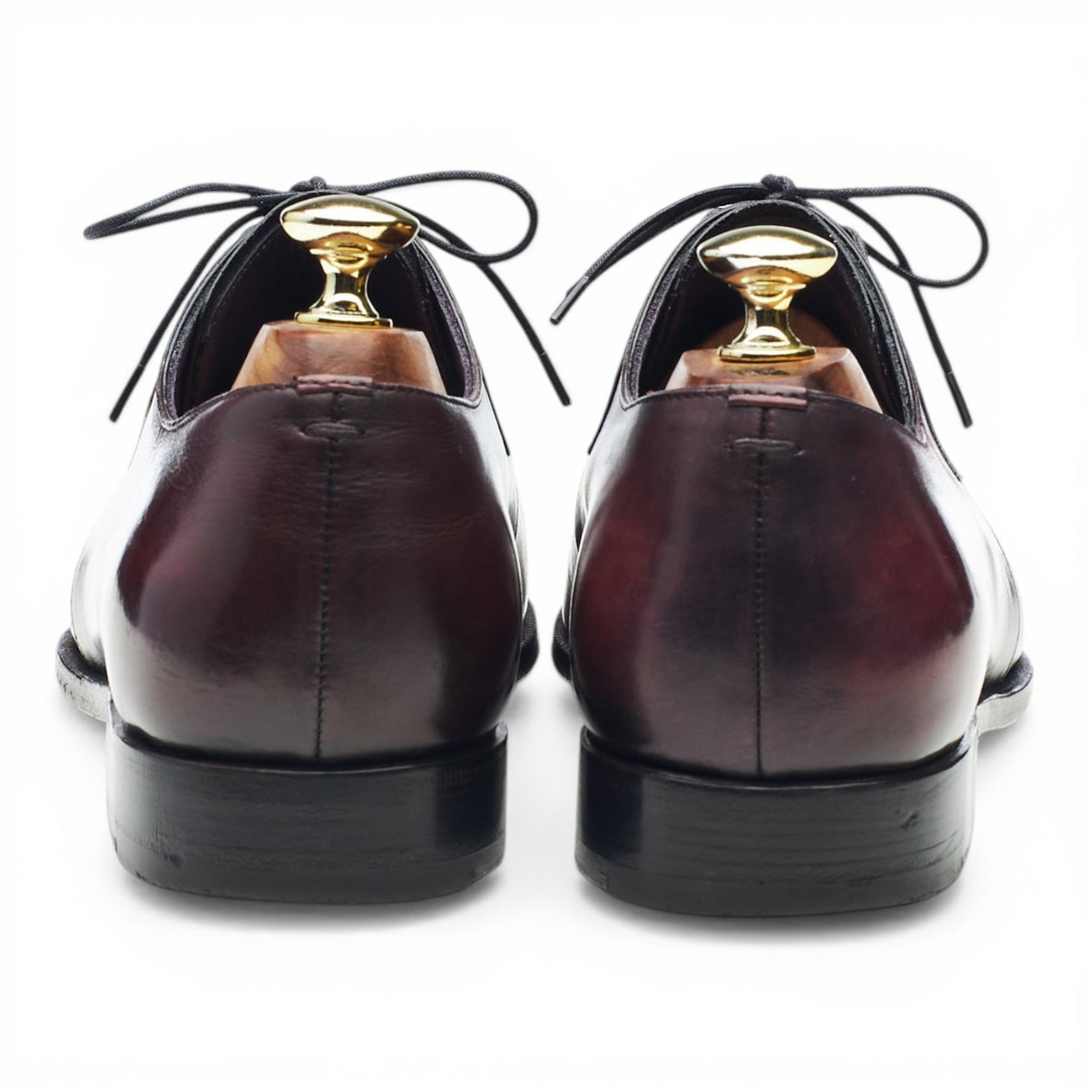 Burgundy Patina Leather Cap Toe Derby UK 7.5