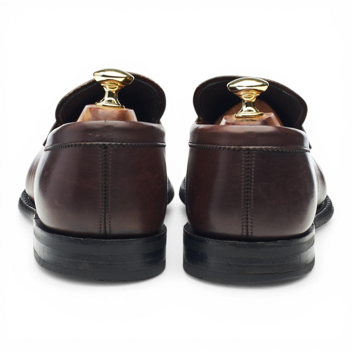 'Parham' Dark Brown Leather Split Toe Loafers UK 7.5 F