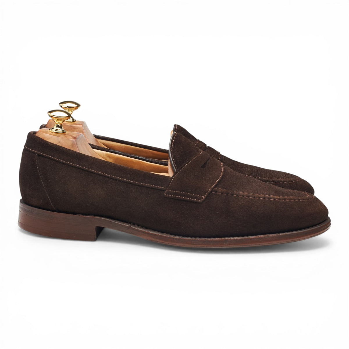 'Imperial' Dark Brown Suede Loafers UK 10 F