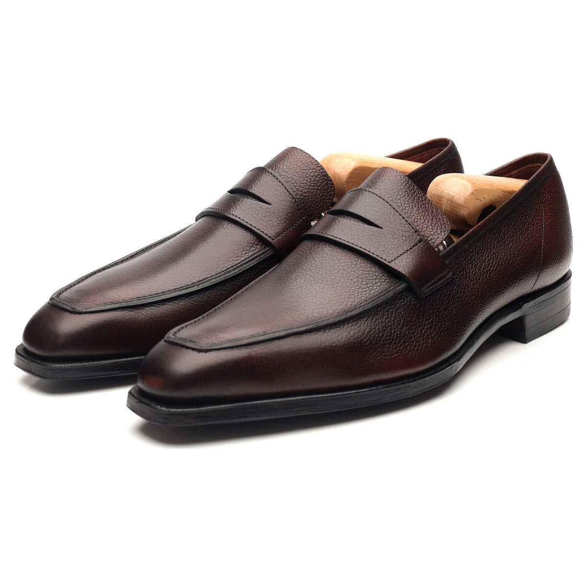 &#39;George&#39; Dark Brown Leather Loafers UK 7.5 E