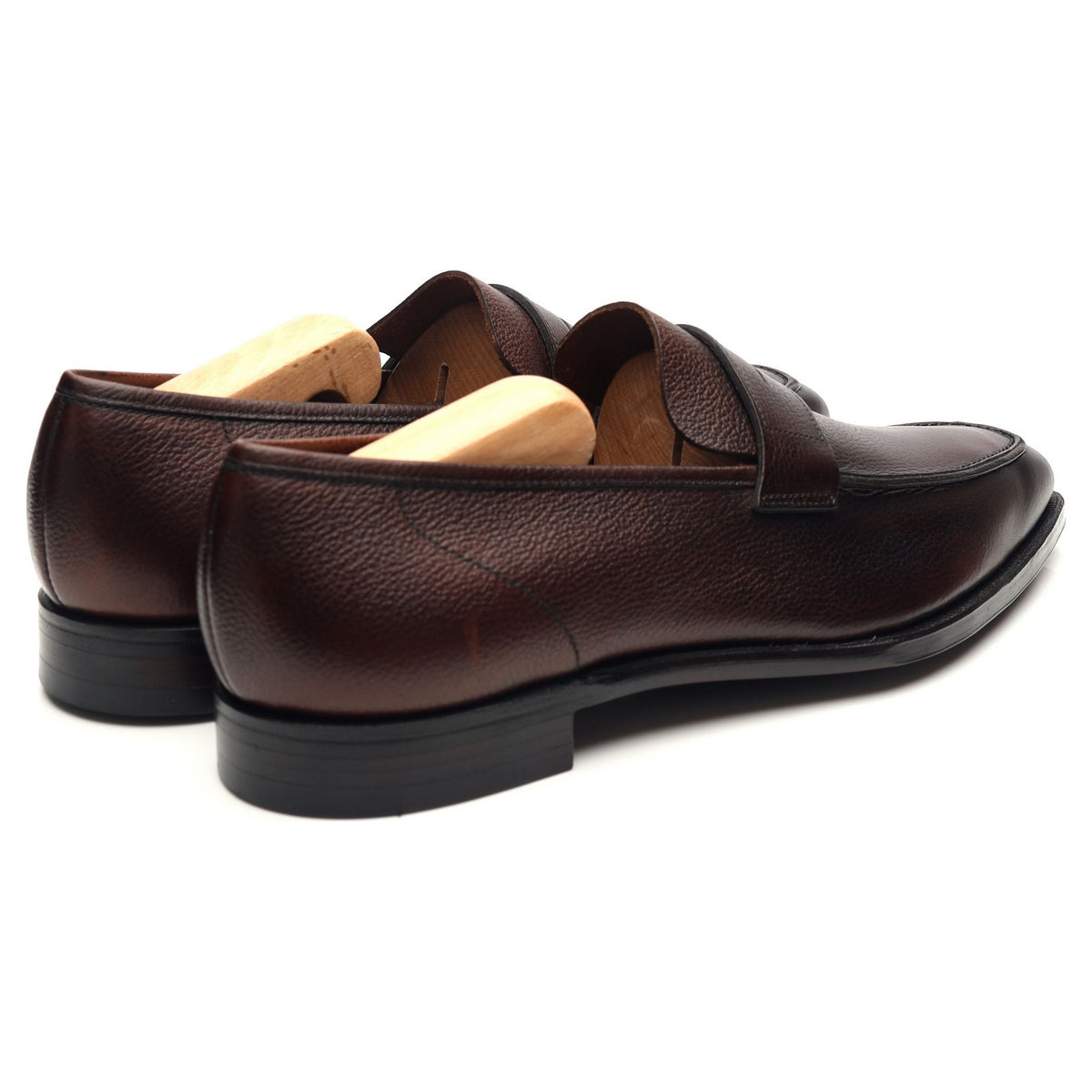 &#39;George&#39; Dark Brown Leather Loafers UK 7.5 E