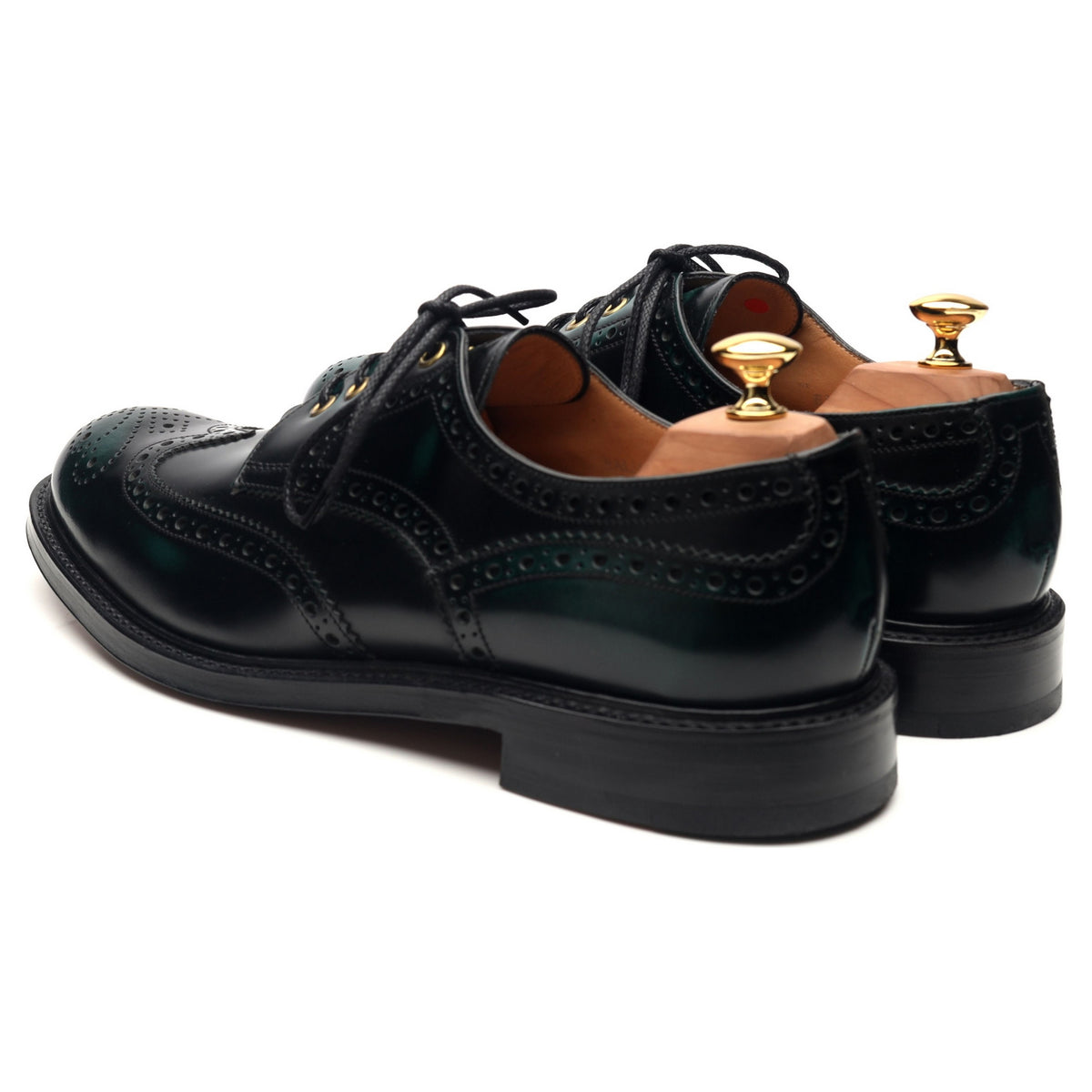 Russell &amp; Bromley &#39;Balmoral&#39; Dark Green Leather Derby Brogues UK 10.5 F