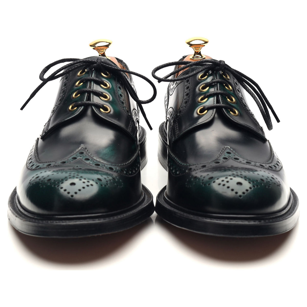 Russell &amp; Bromley &#39;Balmoral&#39; Dark Green Leather Derby Brogues UK 10.5 F