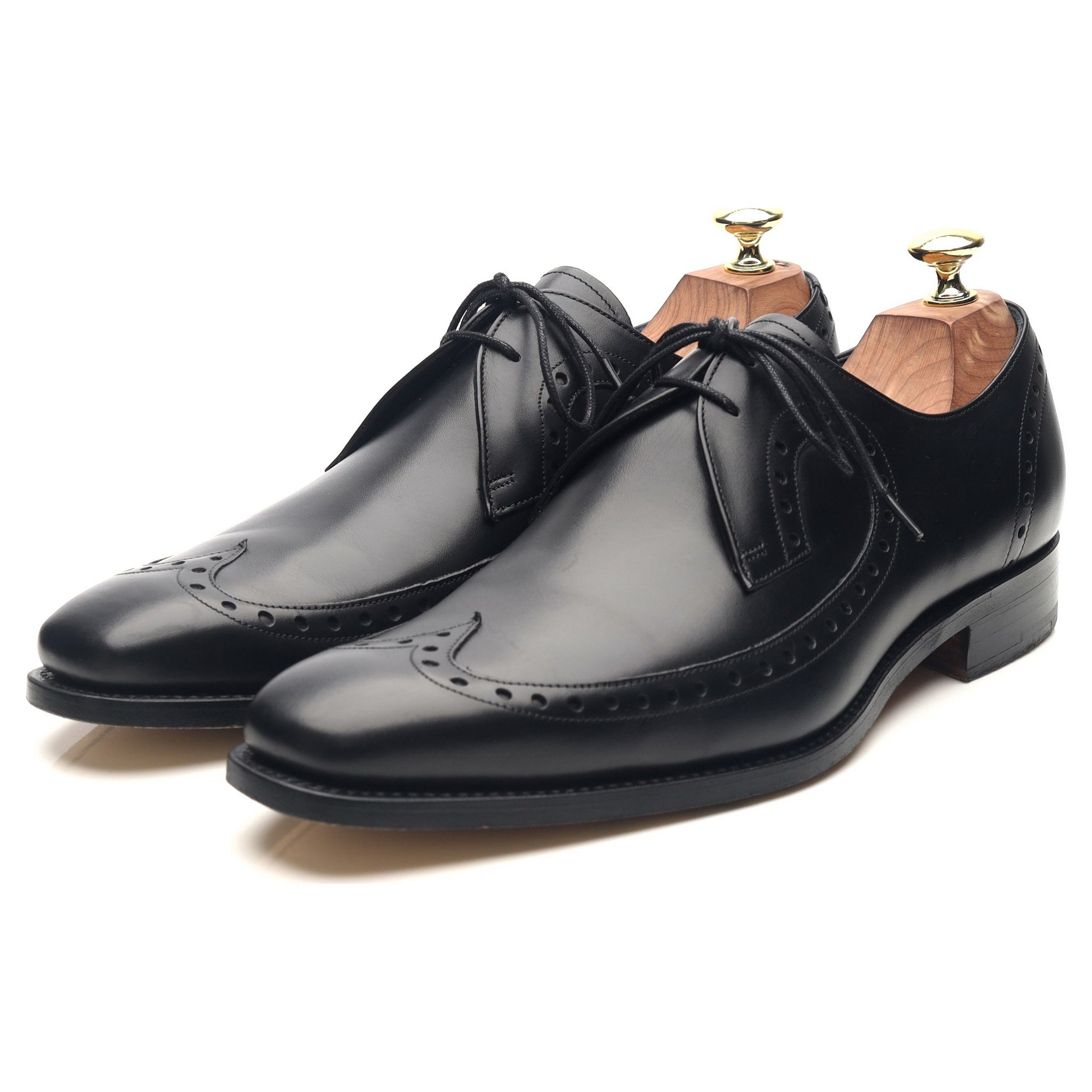 LOUIS VUITTON RICHELIEU SHOES WITH FLOWER TOE 7.5 41.5 BLACK