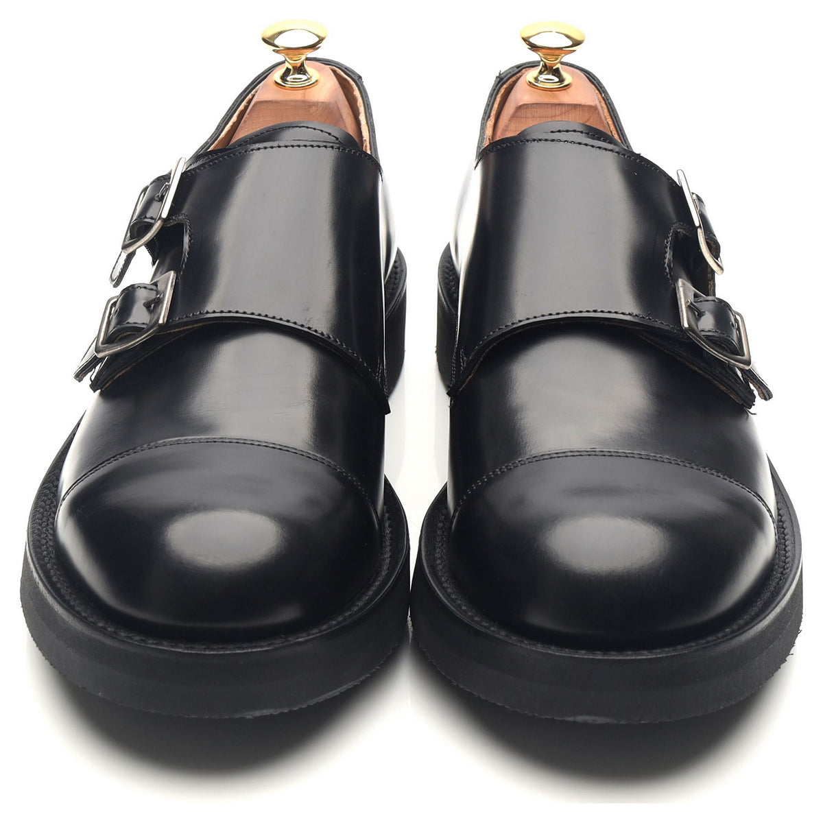 &#39;Diggery&#39; Black Leather Double Monk Strap UK 9 G