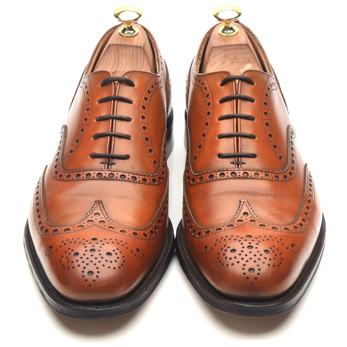 &#39;Chetwynd&#39; Tan Brown Leather Brogues UK 8.5 F