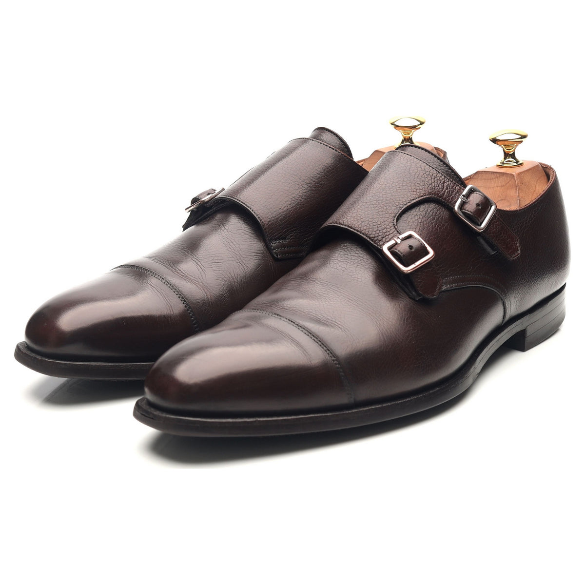 &#39;Lowndes&#39; Dark Brown Leather Double Monk Strap UK 9.5 E