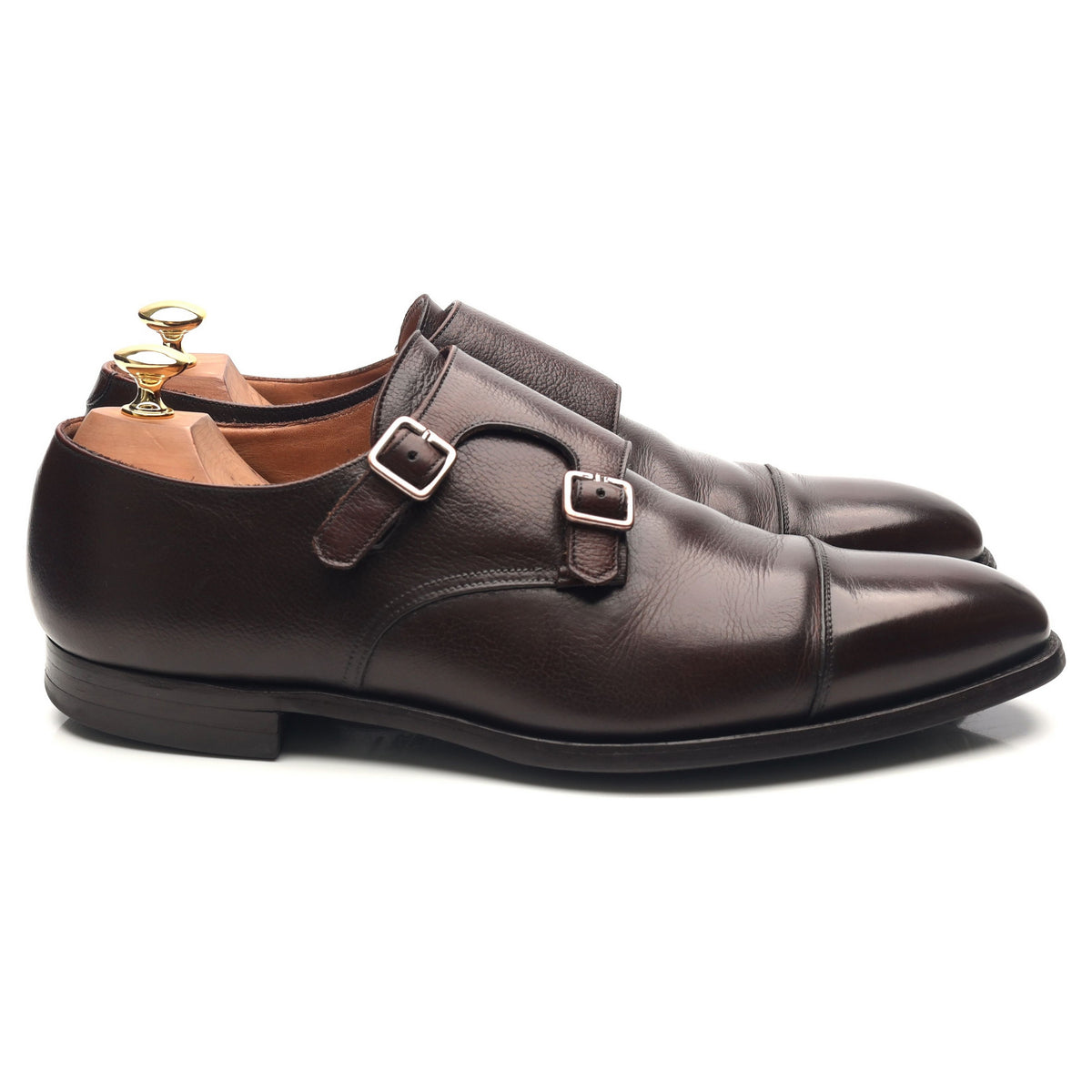 &#39;Lowndes&#39; Dark Brown Leather Double Monk Strap UK 9.5 E