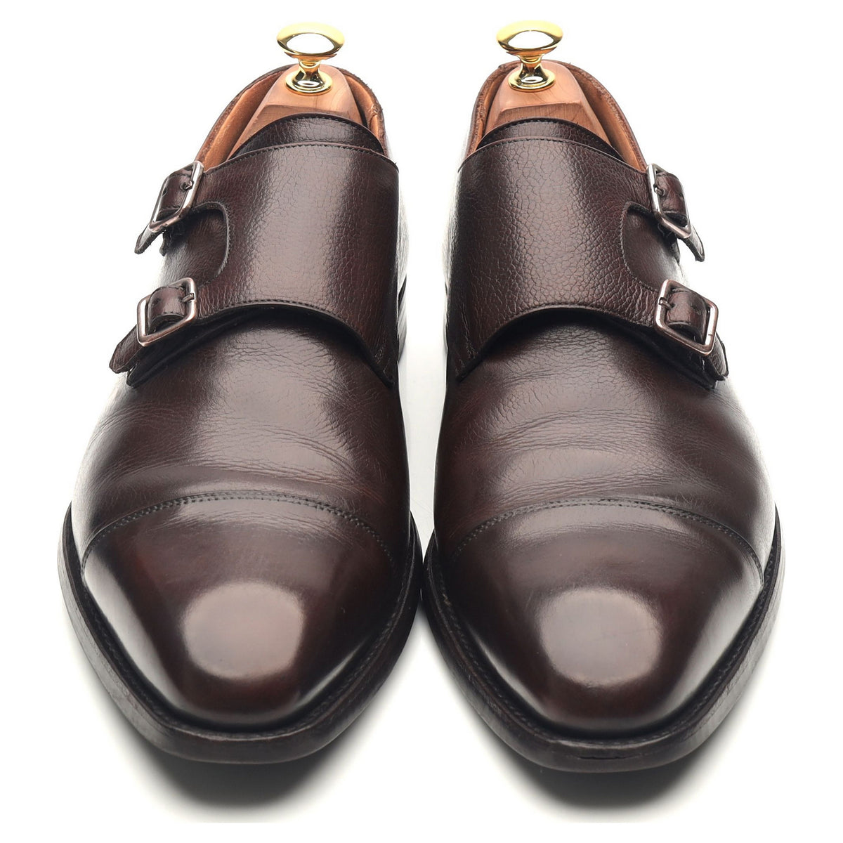 &#39;Lowndes&#39; Dark Brown Leather Double Monk Strap UK 9.5 E