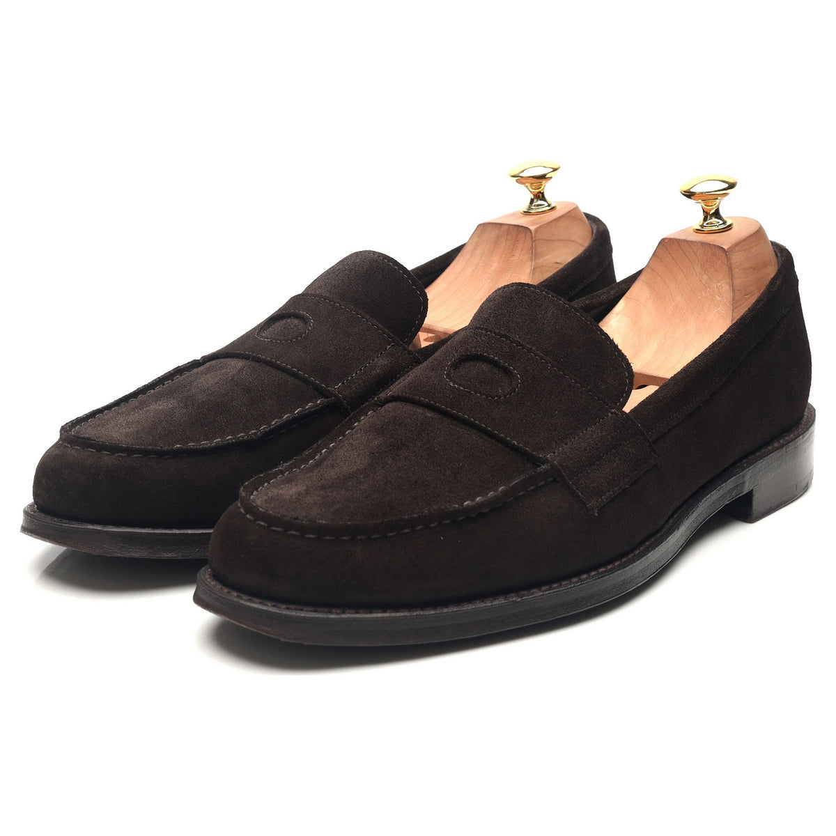 &#39;Charles&#39; Dark Brown Suede Loafers UK 10