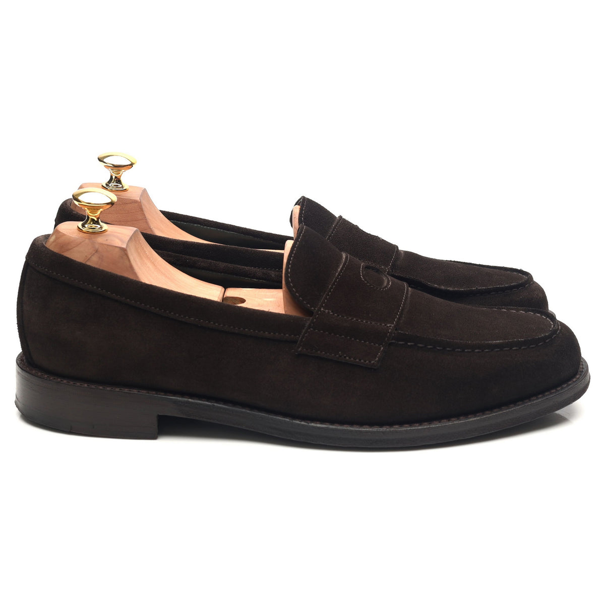 &#39;Charles&#39; Dark Brown Suede Loafers UK 10