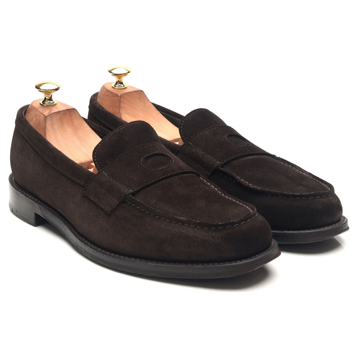 &#39;Charles&#39; Dark Brown Suede Loafers UK 10