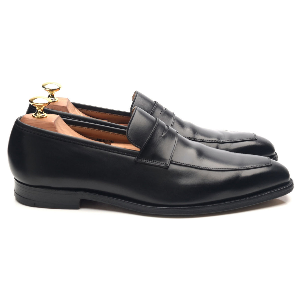 &#39;Merton&#39; Black Leather Loafers UK 8.5 E