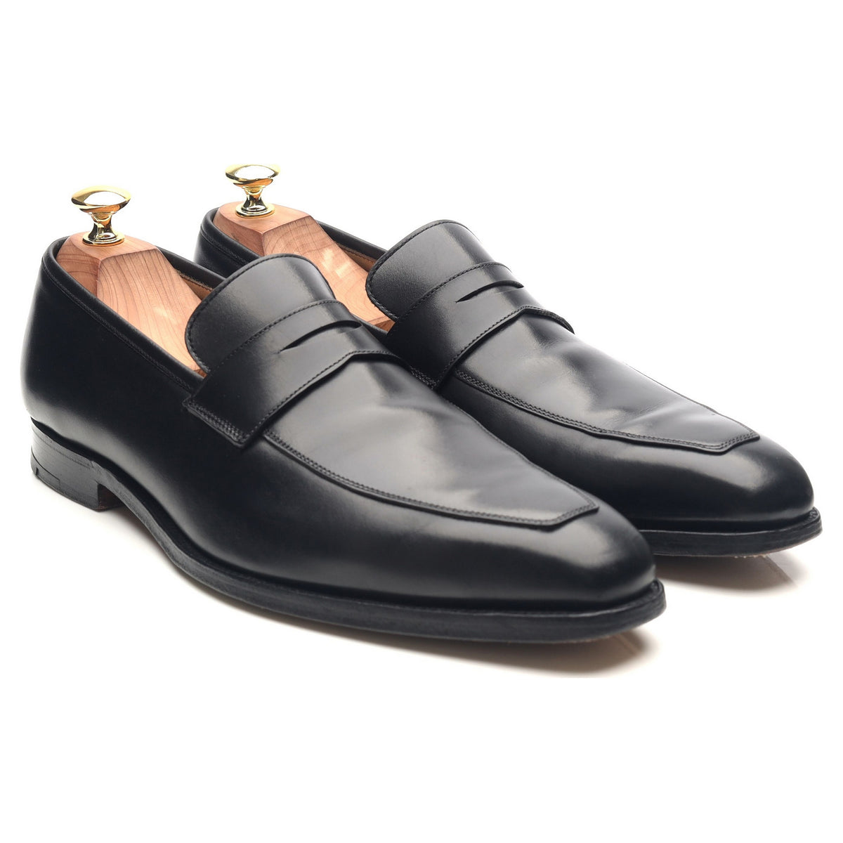 &#39;Merton&#39; Black Leather Loafers UK 8.5 E