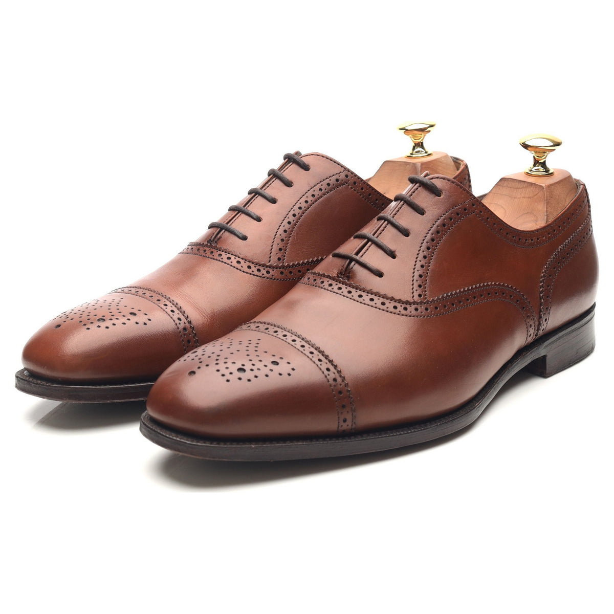 &#39;Chatham 2&#39; Brown Leather Oxford Semi Brogues UK 9 EE