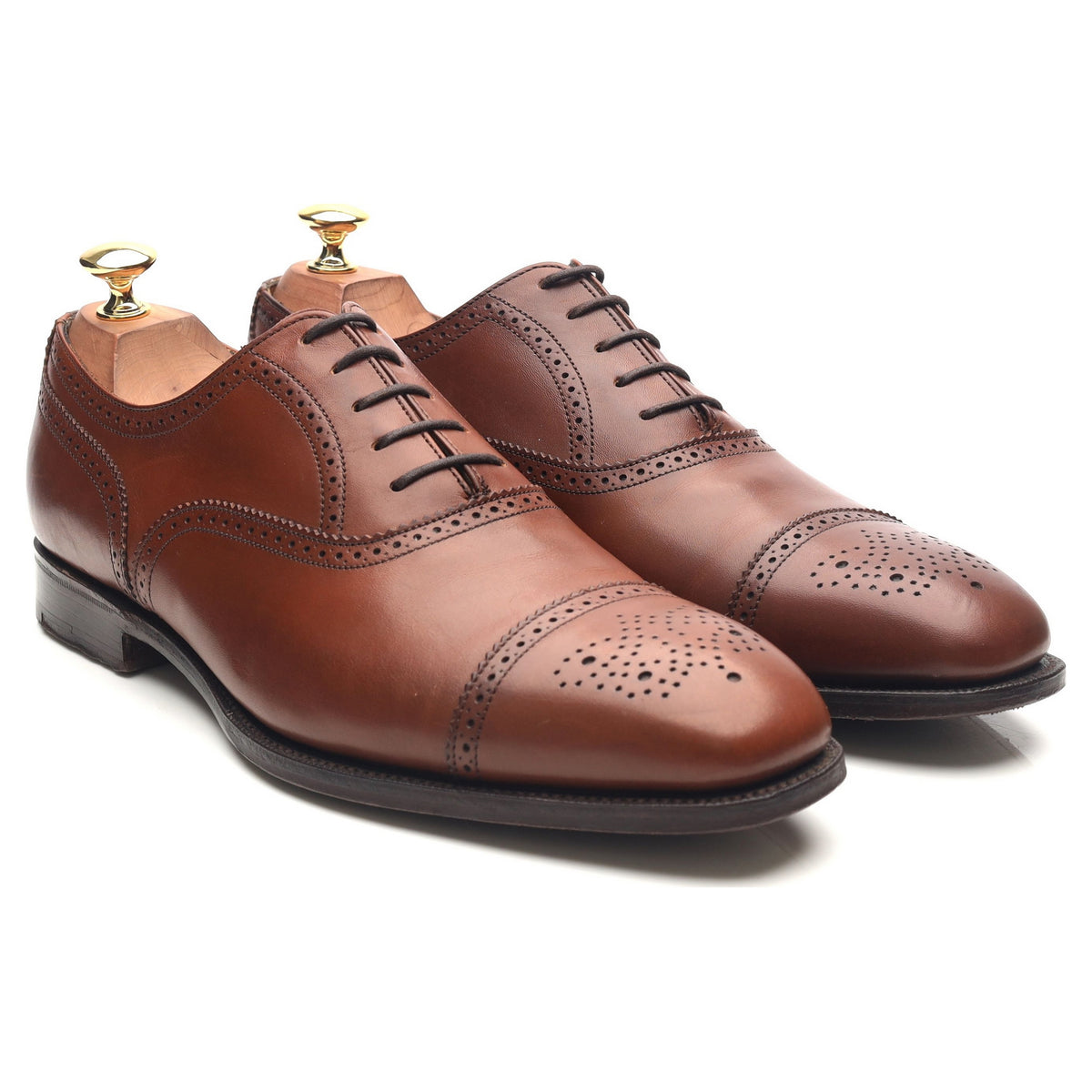 &#39;Chatham 2&#39; Brown Leather Oxford Semi Brogues UK 9 EE