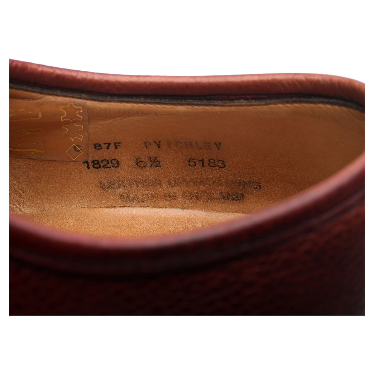 &#39;Pytchley&#39; Burgundy Leather Derby UK 6.5 F