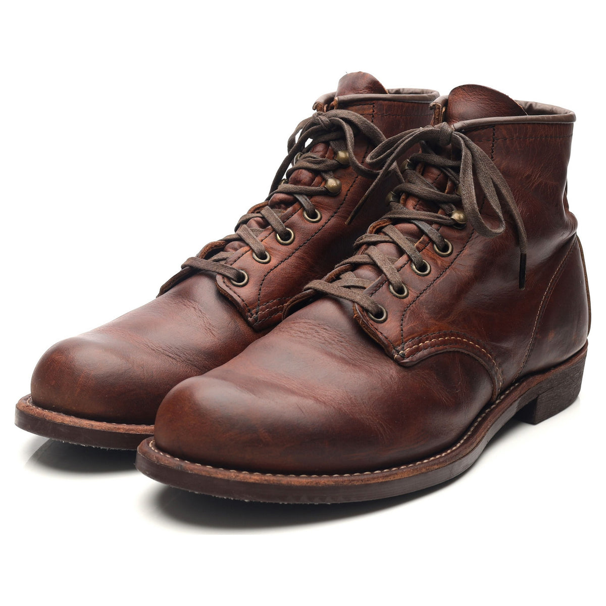 &#39;3343&#39; Brown Leather Blacksmith Boots UK 8 US 9