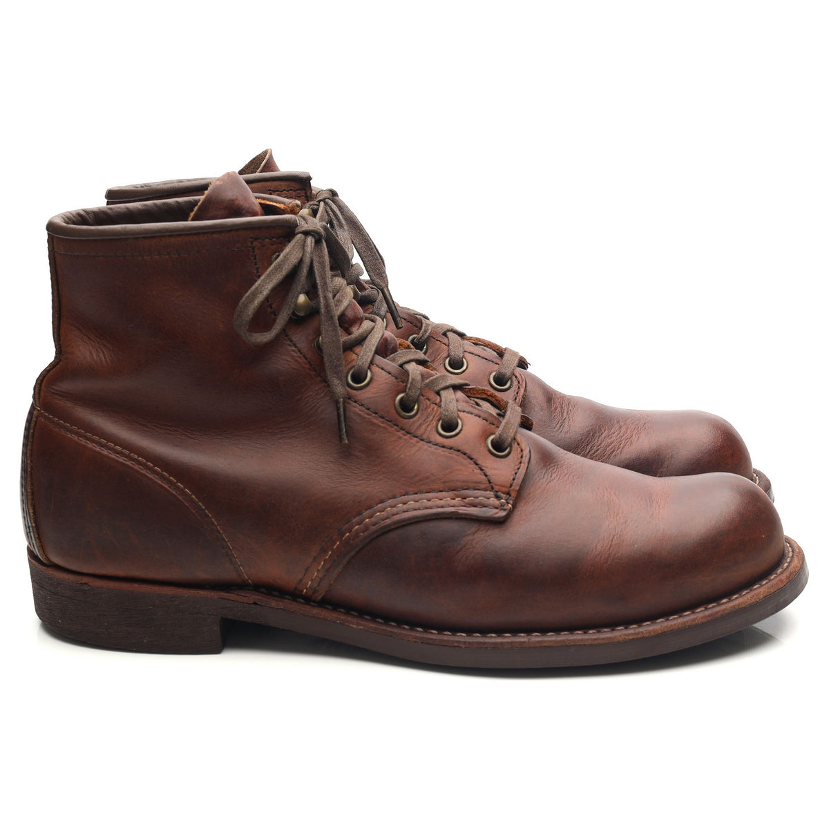 &#39;3343&#39; Brown Leather Blacksmith Boots UK 8 US 9