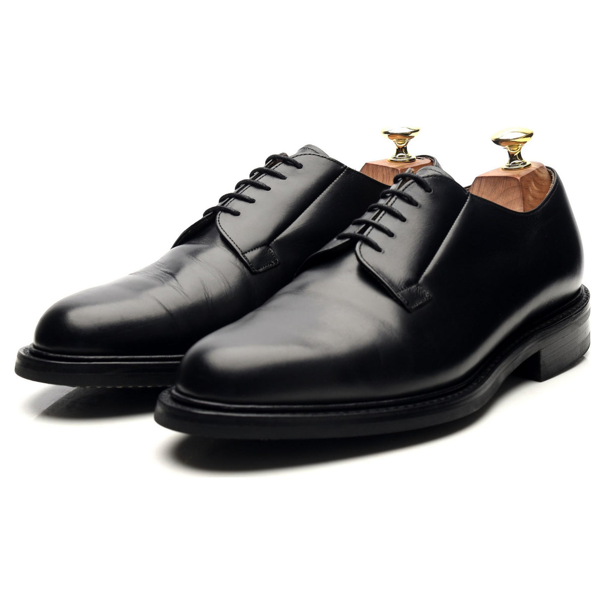 &#39;Deal&#39; Black Leather Derby UK 8 F