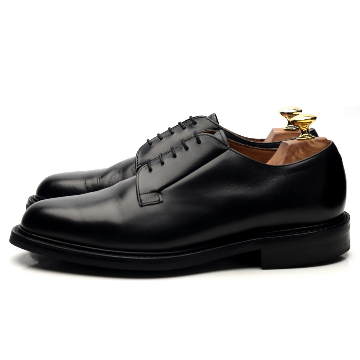 &#39;Deal&#39; Black Leather Derby UK 8 F