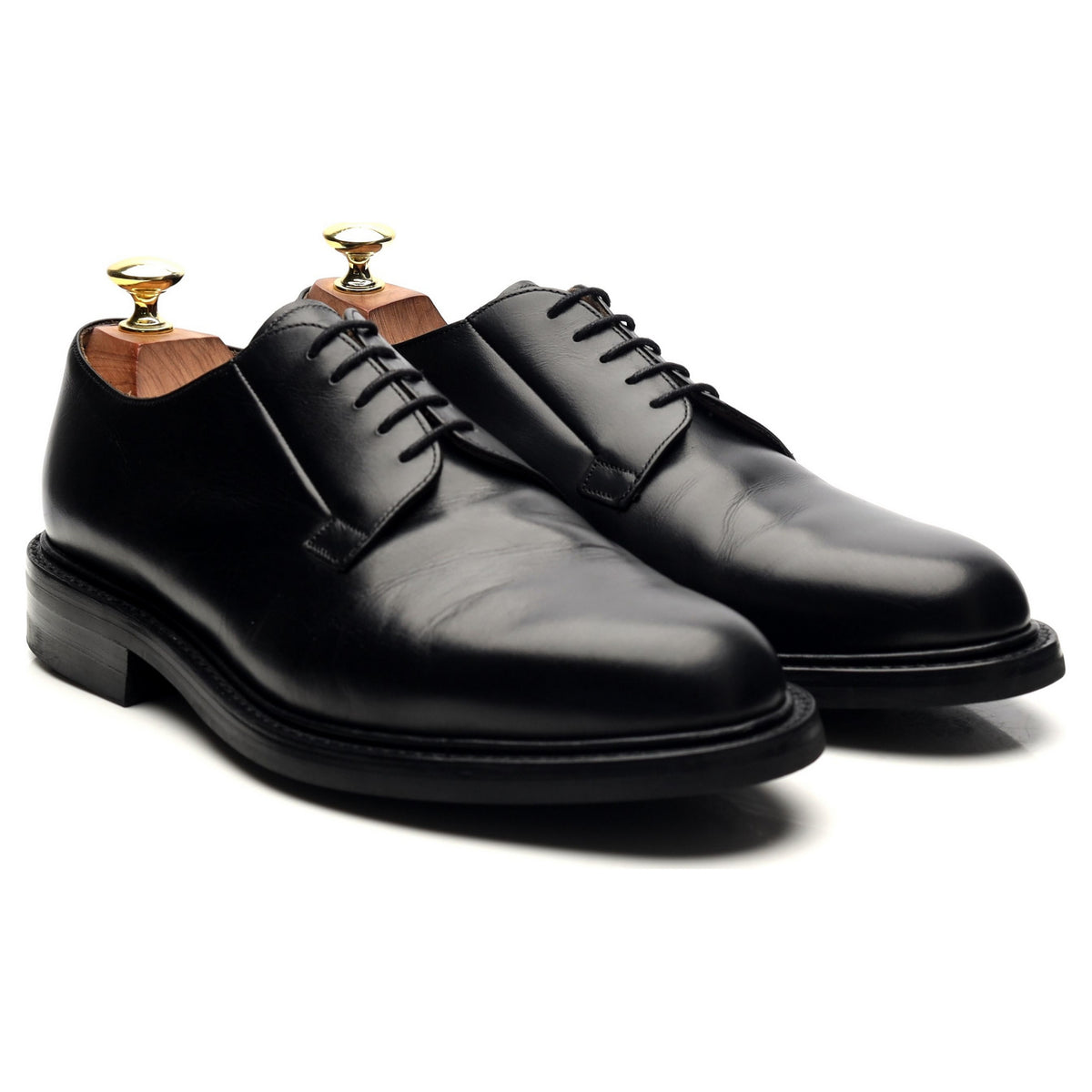 &#39;Deal&#39; Black Leather Derby UK 8 F