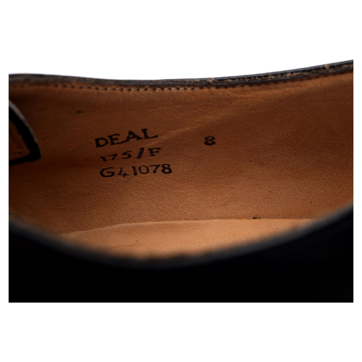 &#39;Deal&#39; Black Leather Derby UK 8 F