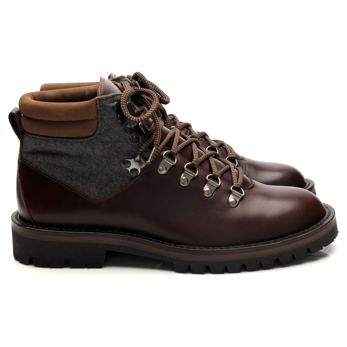 Fox Dark Brown Leather Hiking Boots UK 7