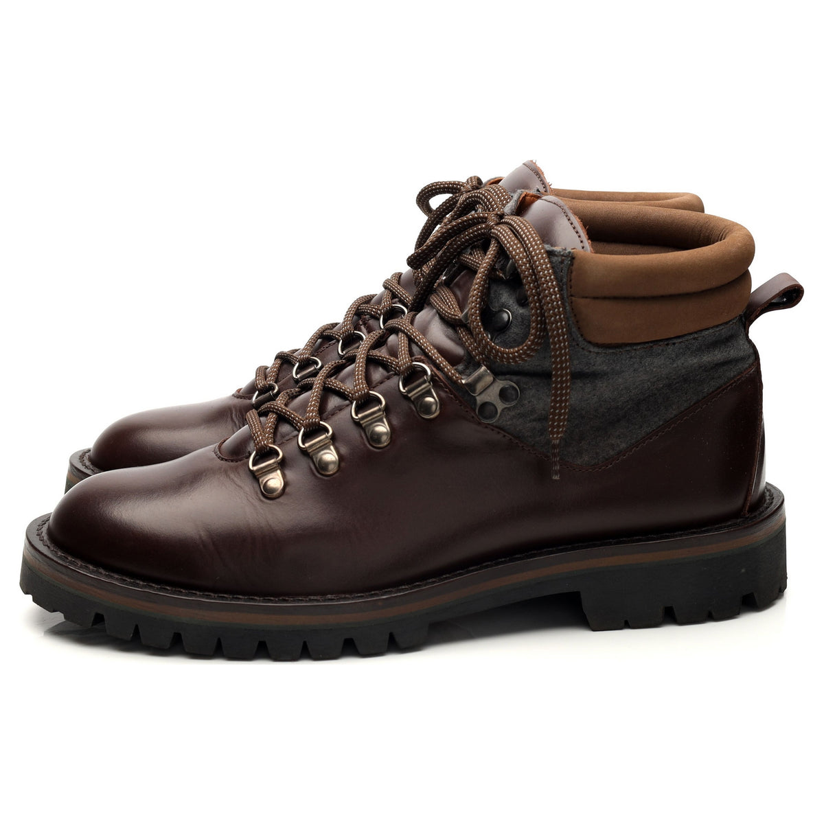 Fox Dark Brown Leather Hiking Boots UK 7