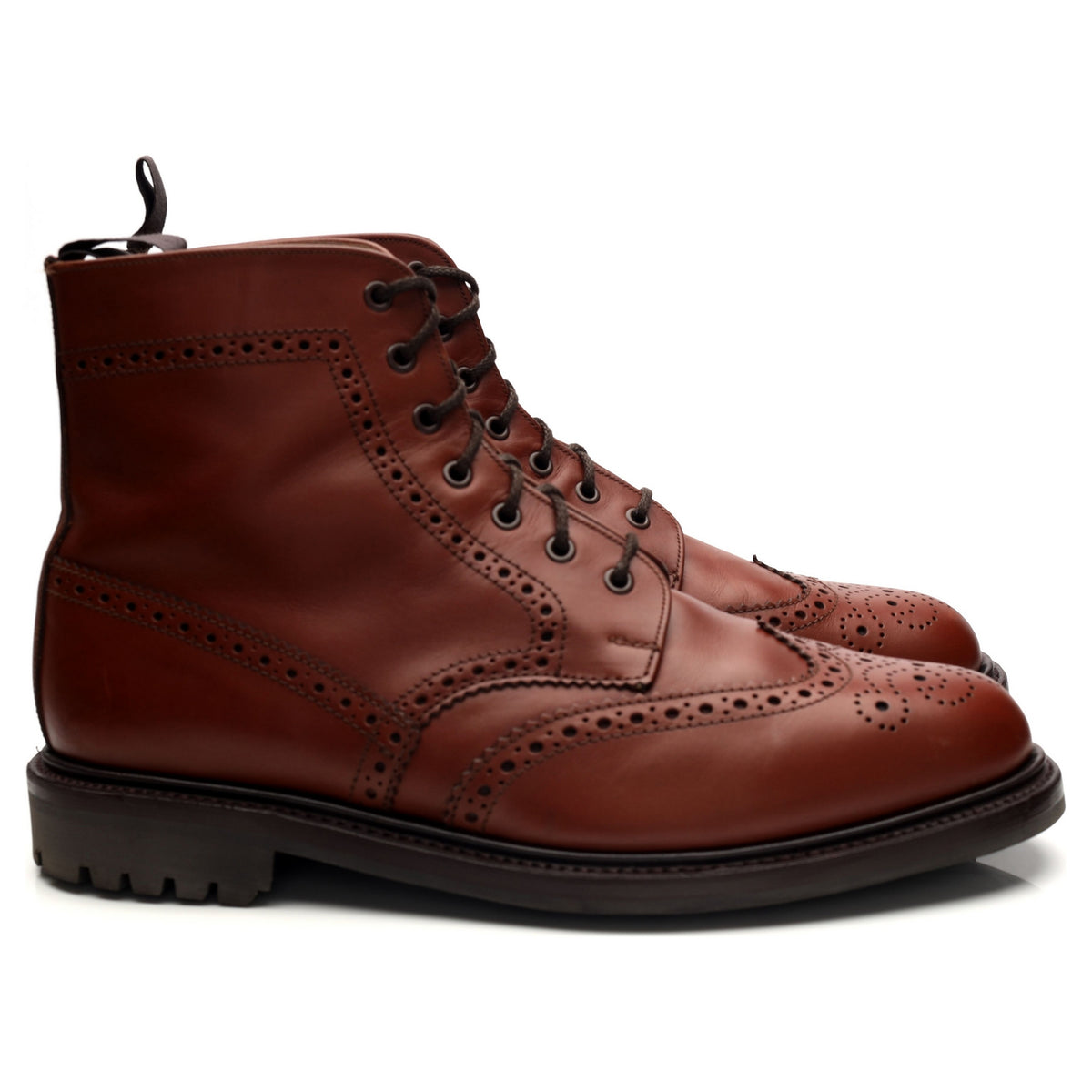 Shipton &amp; Heneage &#39;Cheltenham&#39; Tan Brown Leather Boots Brogues UK 13 F