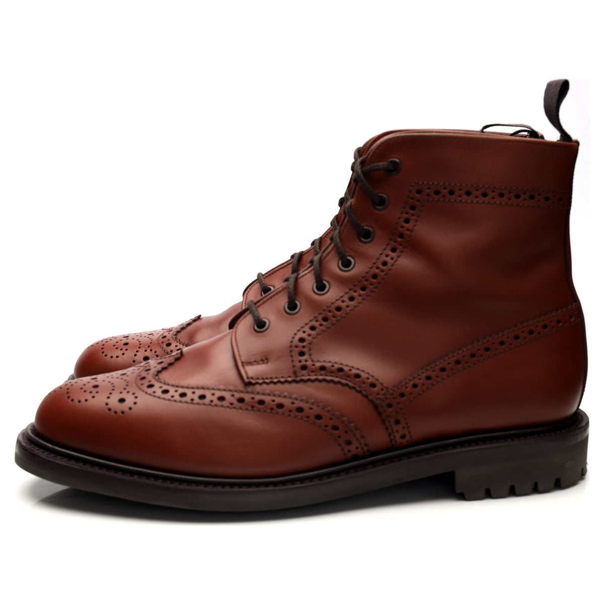 Shipton &amp; Heneage &#39;Cheltenham&#39; Tan Brown Leather Boots Brogues UK 13 F