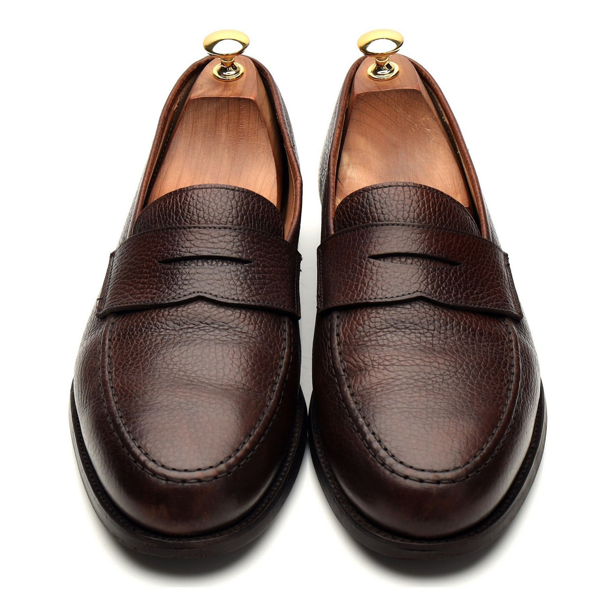 &#39;Boston&#39; Brown Grain Leather Loafer UK 10 E