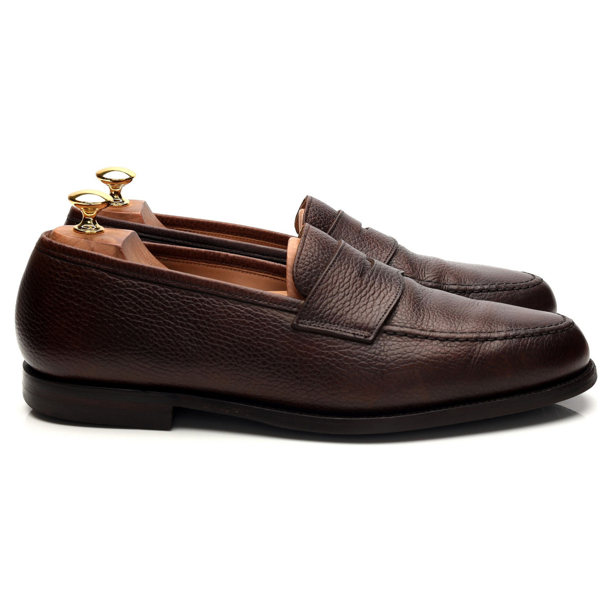 &#39;Boston&#39; Brown Grain Leather Loafer UK 10 E