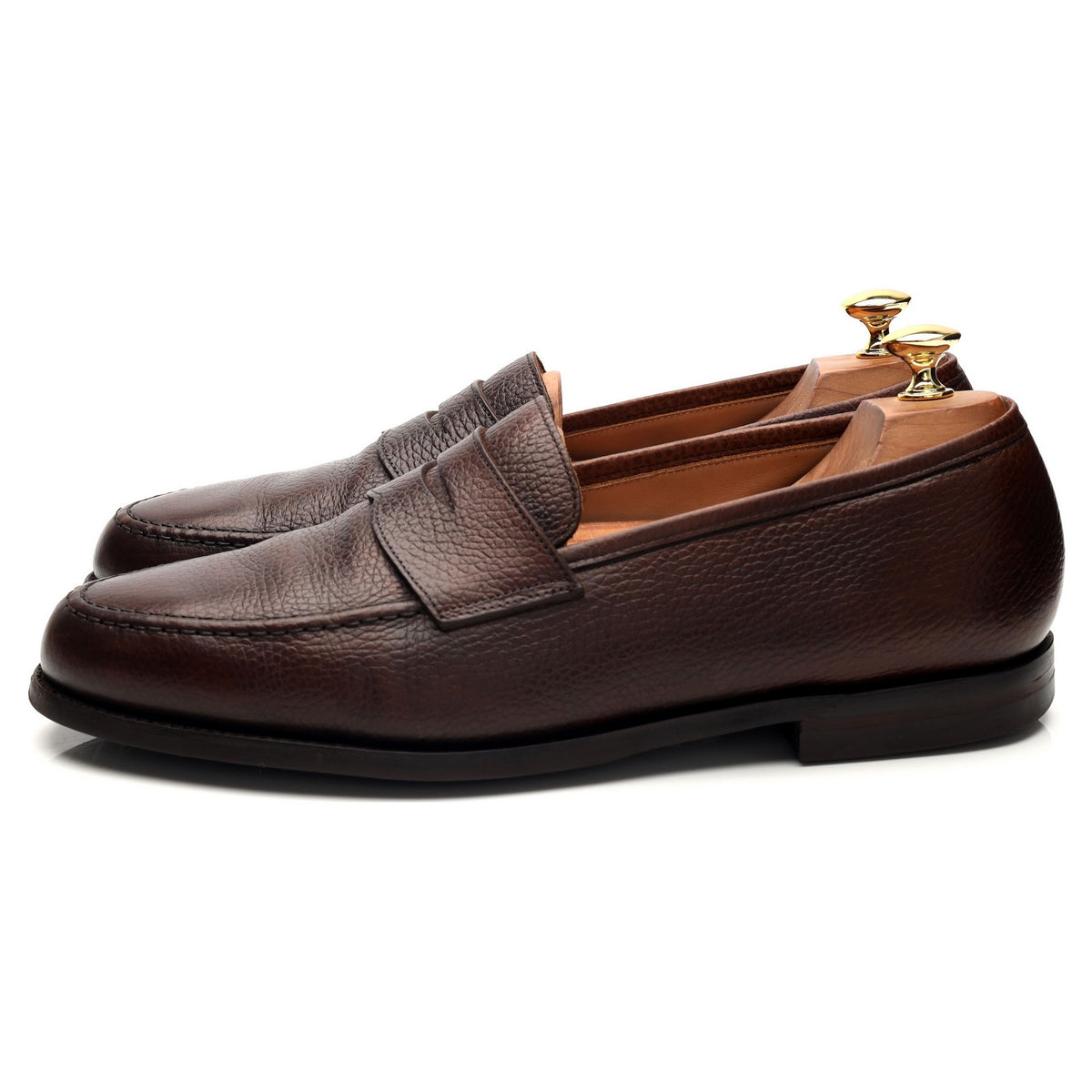 &#39;Boston&#39; Brown Grain Leather Loafer UK 10 E
