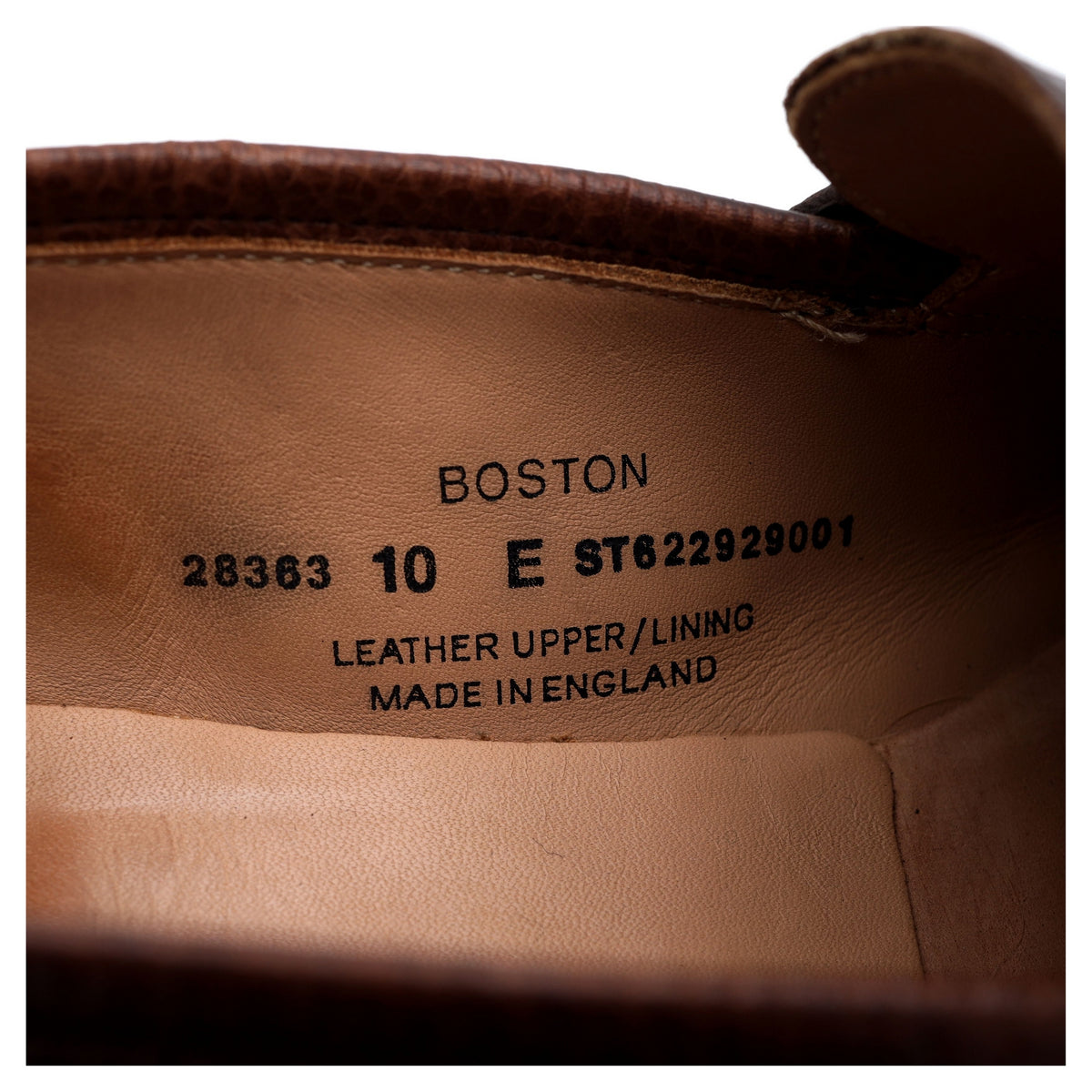 &#39;Boston&#39; Brown Grain Leather Loafer UK 10 E