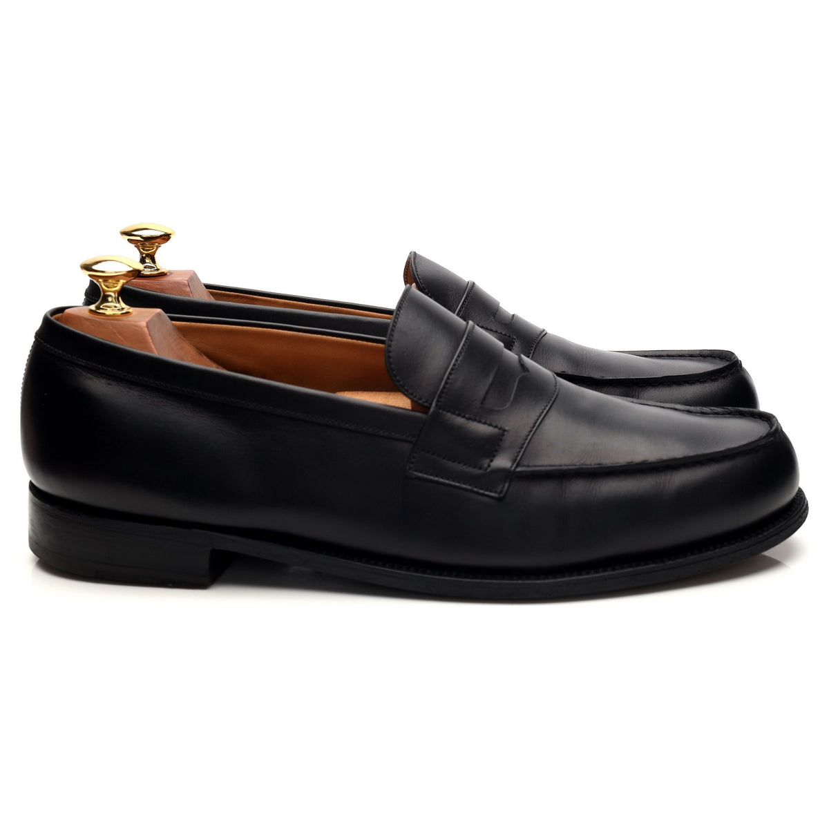 &#39;180 Mocassin&#39; Black Leather Loafers 9.5 E UK 10.5