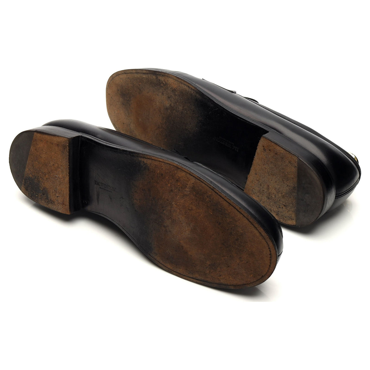 &#39;180 Mocassin&#39; Black Leather Loafers 9.5 E UK 10.5