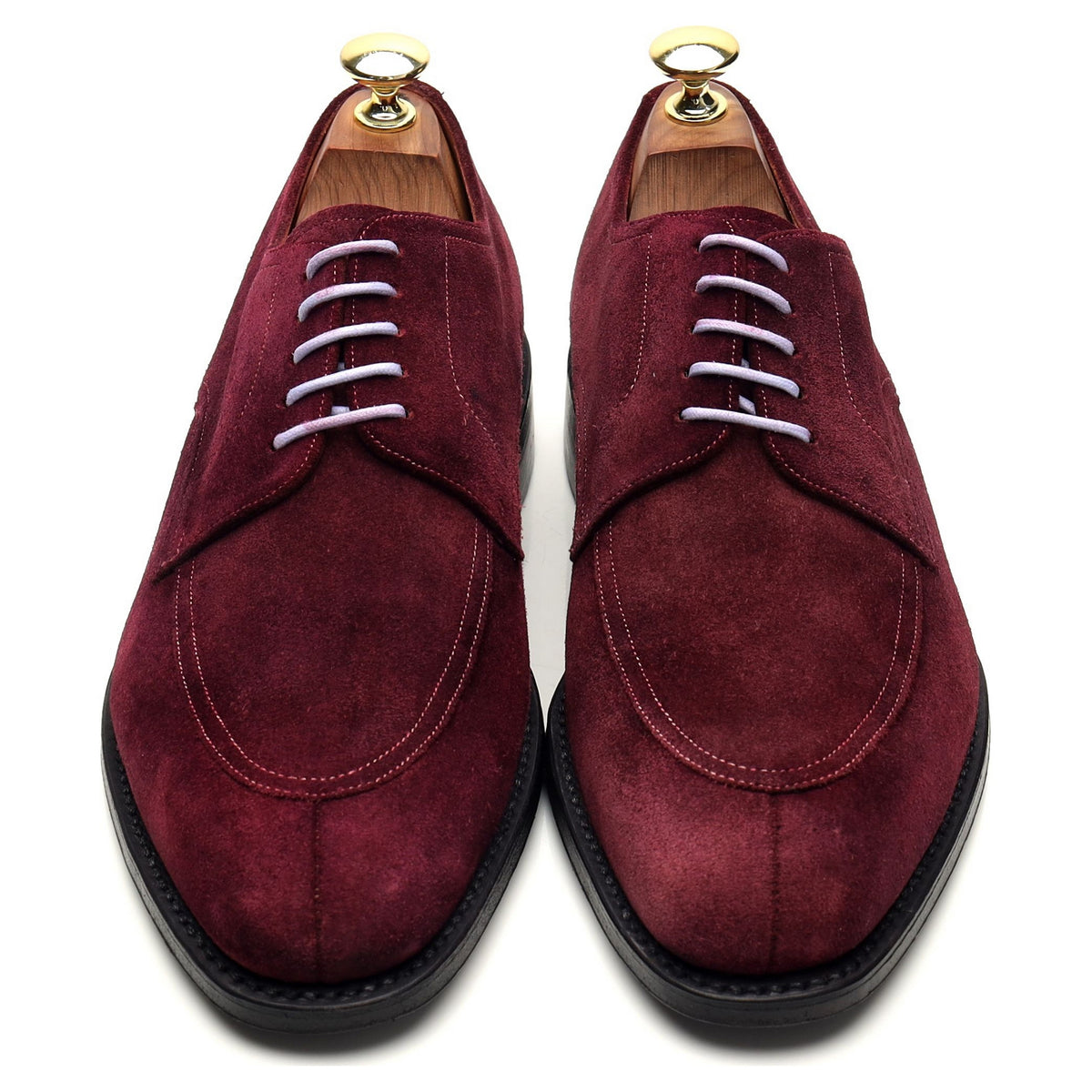 1880 &#39;Ealing&#39; Burgundy Suede Split Toe Derby UK 7.5 F