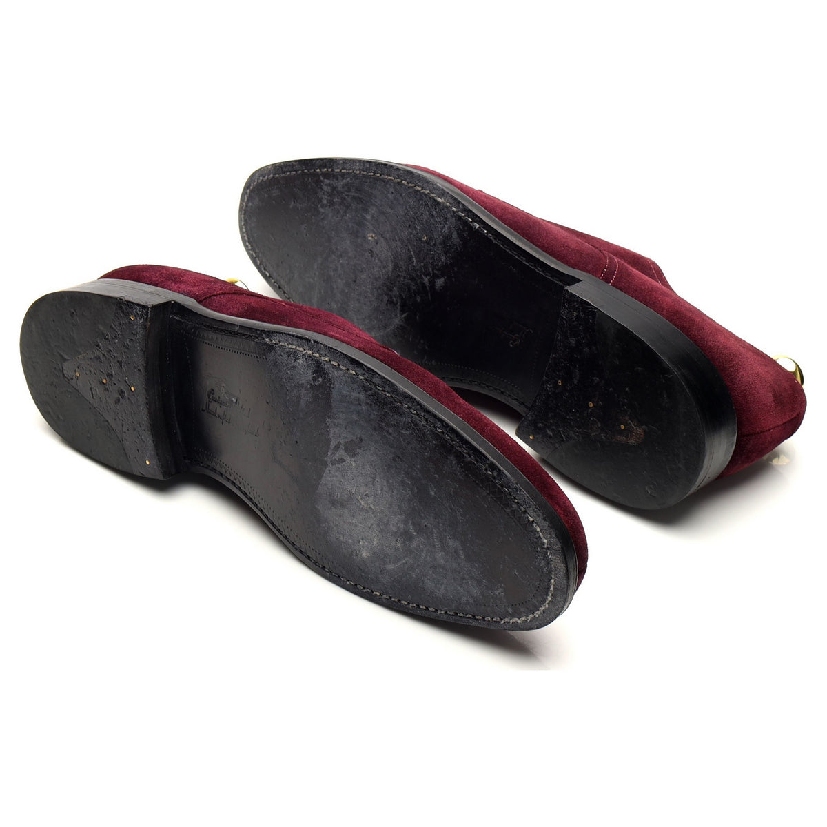 1880 &#39;Ealing&#39; Burgundy Suede Split Toe Derby UK 7.5 F