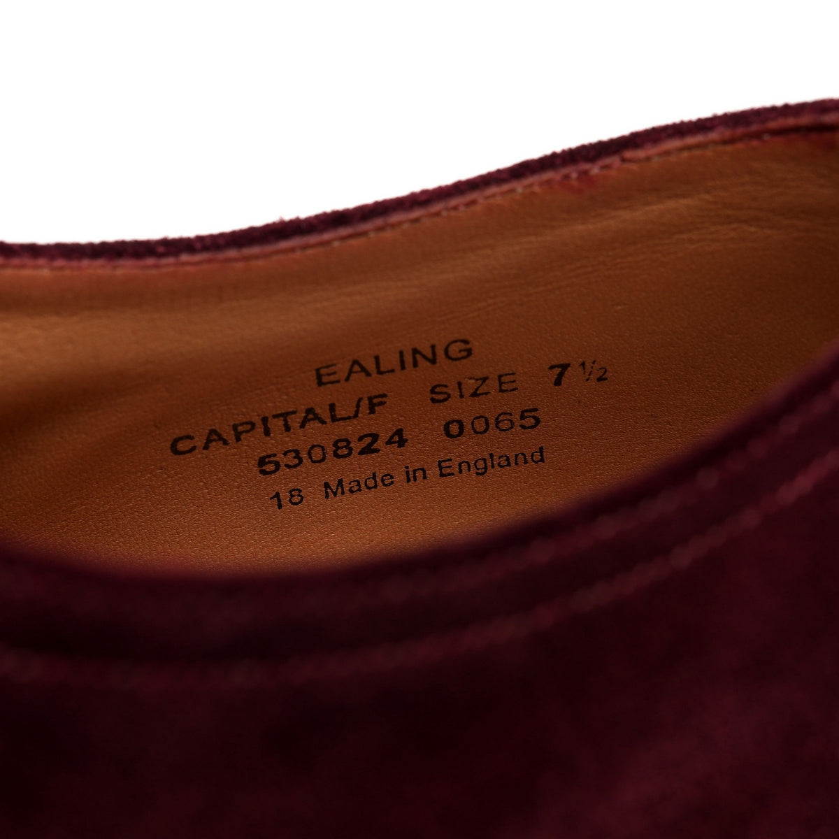 1880 &#39;Ealing&#39; Burgundy Suede Split Toe Derby UK 7.5 F