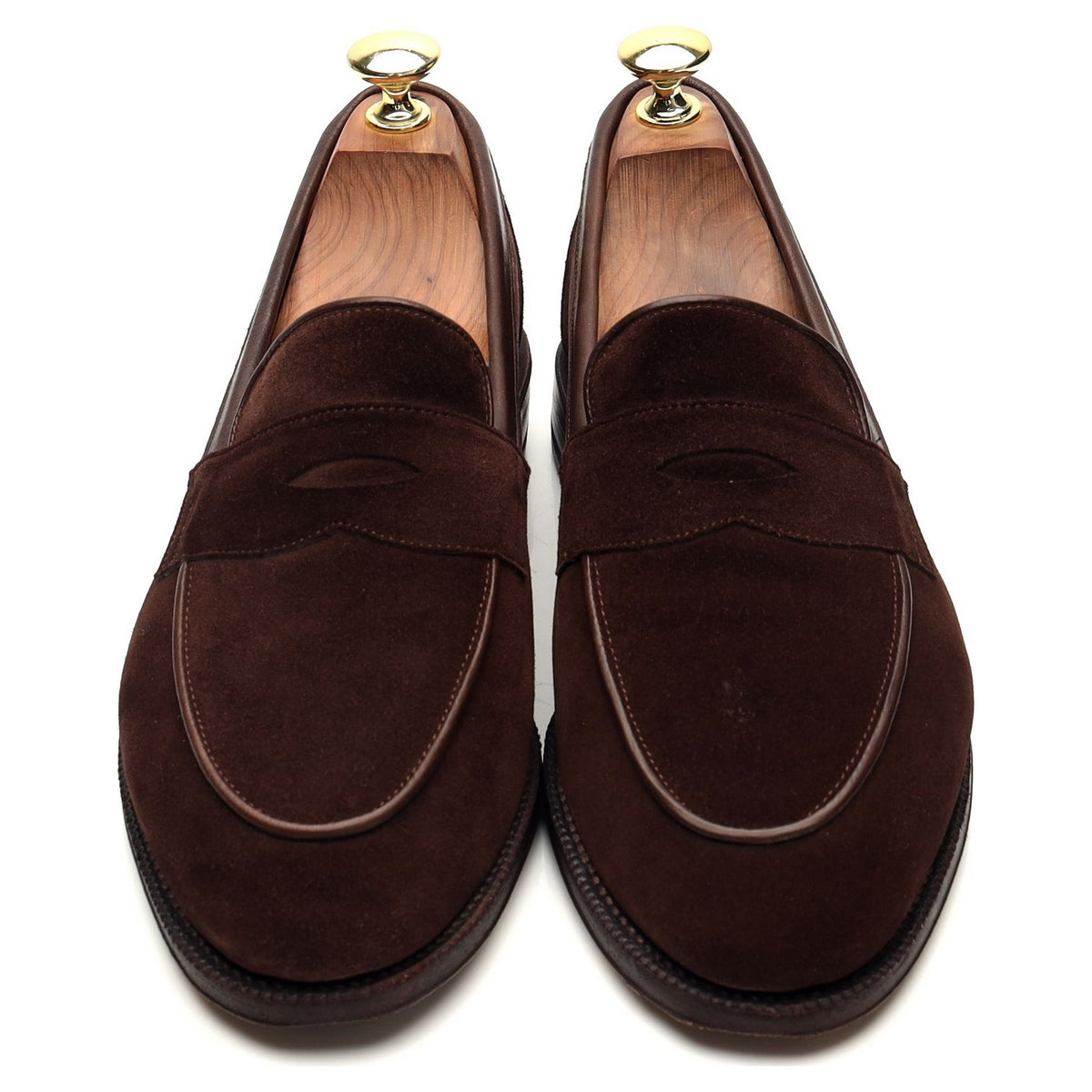 &#39;514270&#39; Dark brown Suede Penny Loafers UK 7
