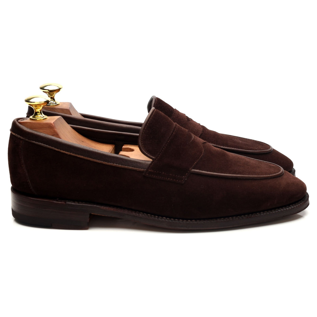 &#39;514270&#39; Dark brown Suede Penny Loafers UK 7