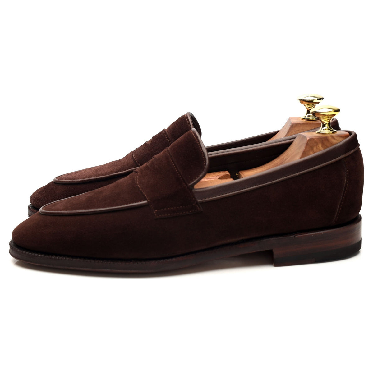 &#39;514270&#39; Dark brown Suede Penny Loafers UK 7
