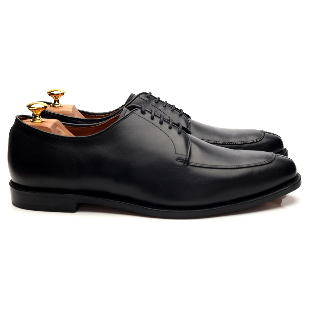 &#39;Delray&#39; Black Leather Derby Split Toe UK 12 US 13 EEE