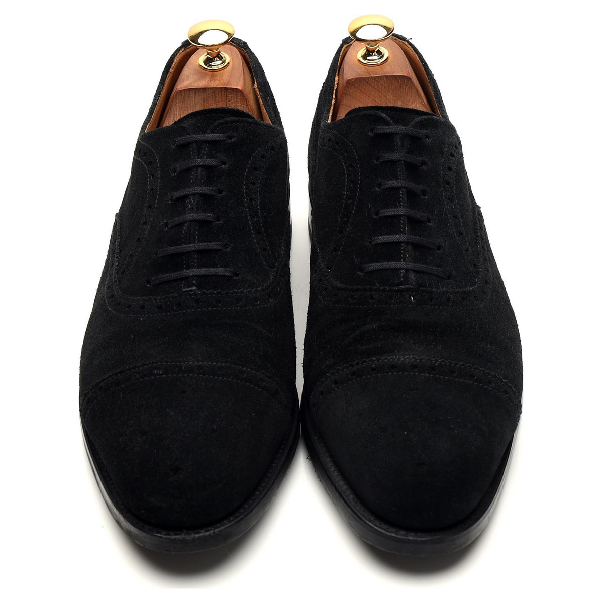 &#39;Wenatchee&#39; Black Suede Oxford Semi Brogues UK 10 E